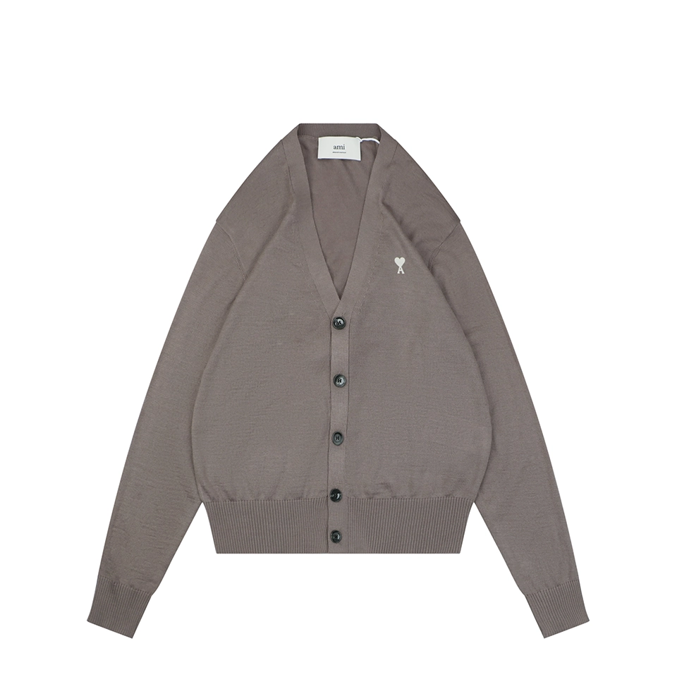 AMI Paris Ami de Cœur Wool Blend Cardigan Front view