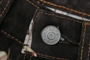 Acne Studios 1981M Chain Print Vintage Wash Denim Jeans Button