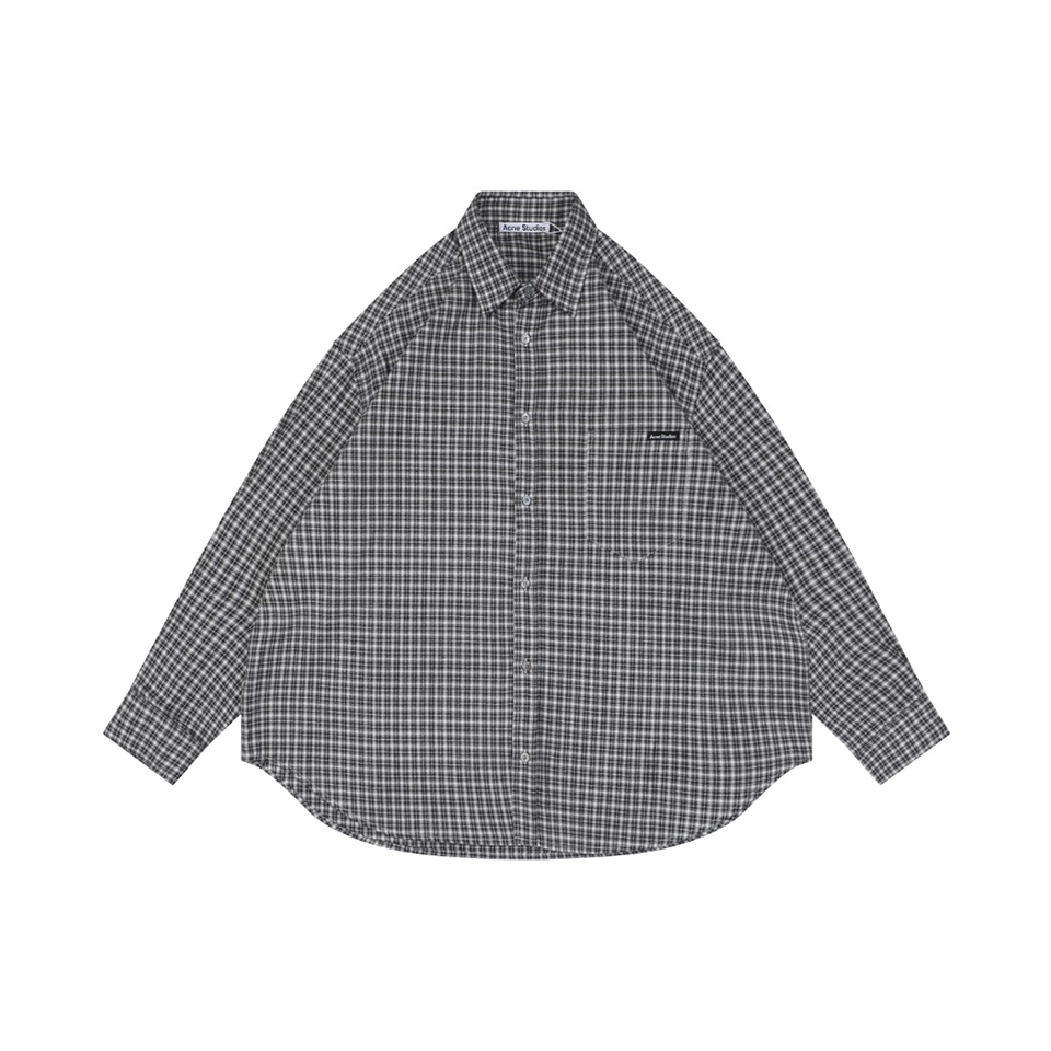 Acne Studios Pocket Label Check Flannel Shirt Front view