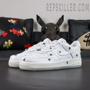 Nike Air Force 1 Low white “Houseflies” edition full view with unique fly print