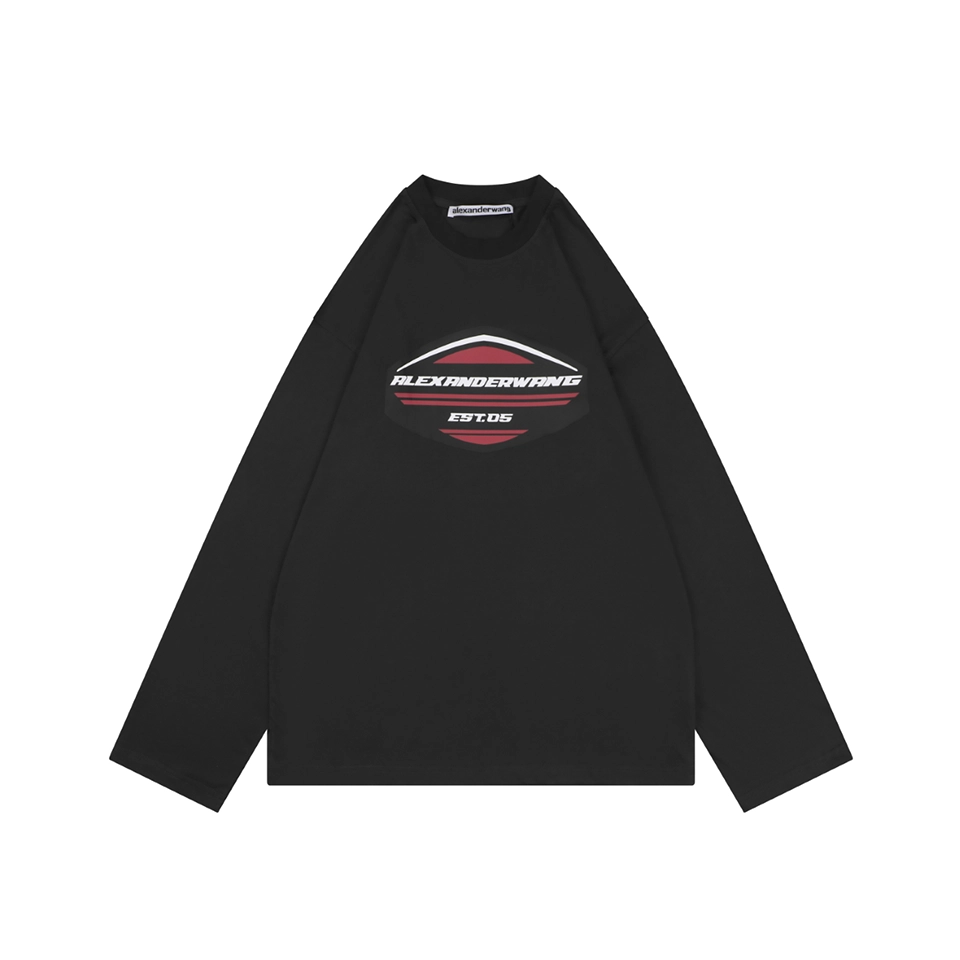 Alexander Wang Retro Shield Logo Graphic Washed Cotton Shirt Front view