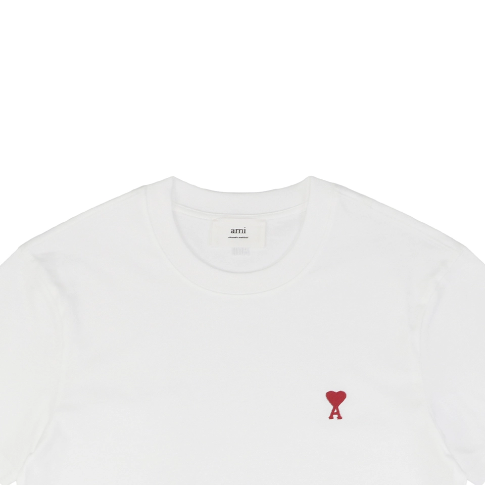 Ami Paris Ami de Cœur Embroidered T-Shirt White