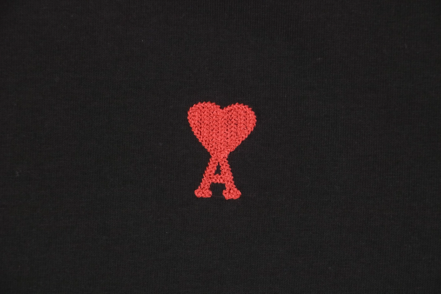 Ami Paris Ami de Cœur Embroidered T-Shirt Black Brand