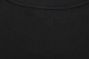 Ami Paris Ami de Cœur Embroidered T-Shirt Black