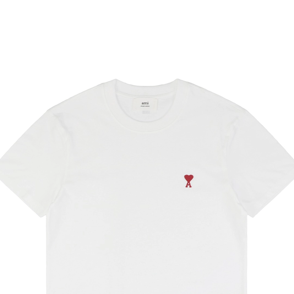 Ami Paris Ami de Cœur Embroidered T-Shirt White