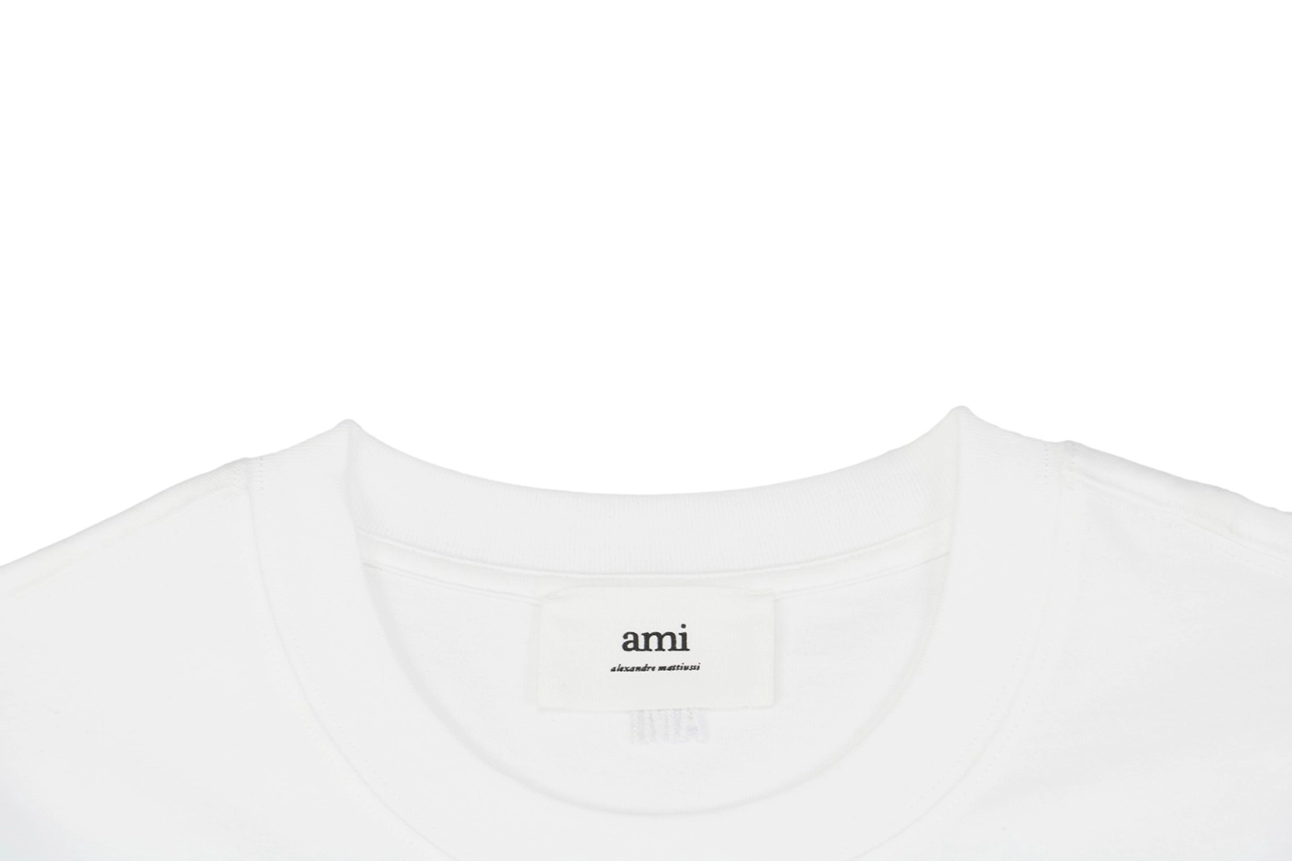 Ami Paris Ami de Cœur Embroidered T-Shirt White Collar