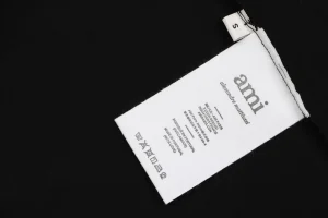 Ami Paris Big Heart Logo Embroidered Cotton T-Shirt Wash label