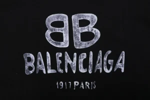 Balenciaga 1719 Double B Graffiti Logo T-Shirt Front Print