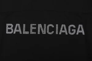 Balenciaga Rhinestone Logo Back Oversized Shirt Black Brand