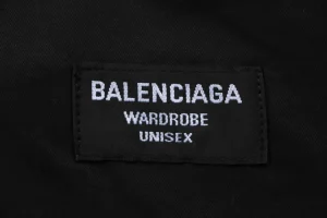 Balenciaga Rhinestone Logo Back Oversized Shirt Black Print