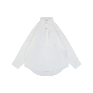 Balenciaga Rhinestone Logo Back Oversized Shirt White Front view