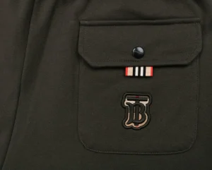 Burberry BT Logo Embroidered Cotton Sweatpants Pocket
