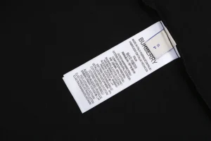 Burberry Check Equestrian Knight Embroidered Washed Cotton T-Shirt Black Wash label