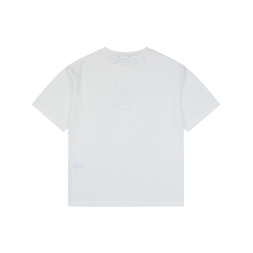 Burberry Check Equestrian Knight Embroidered Washed Cotton T-Shirt White Back view