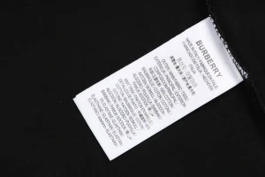 Burberry Check Trim Logo T-Shirt Black Wash label