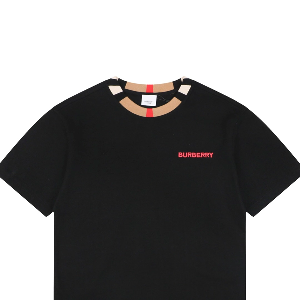Burberry Check Trim Logo T-Shirt Black