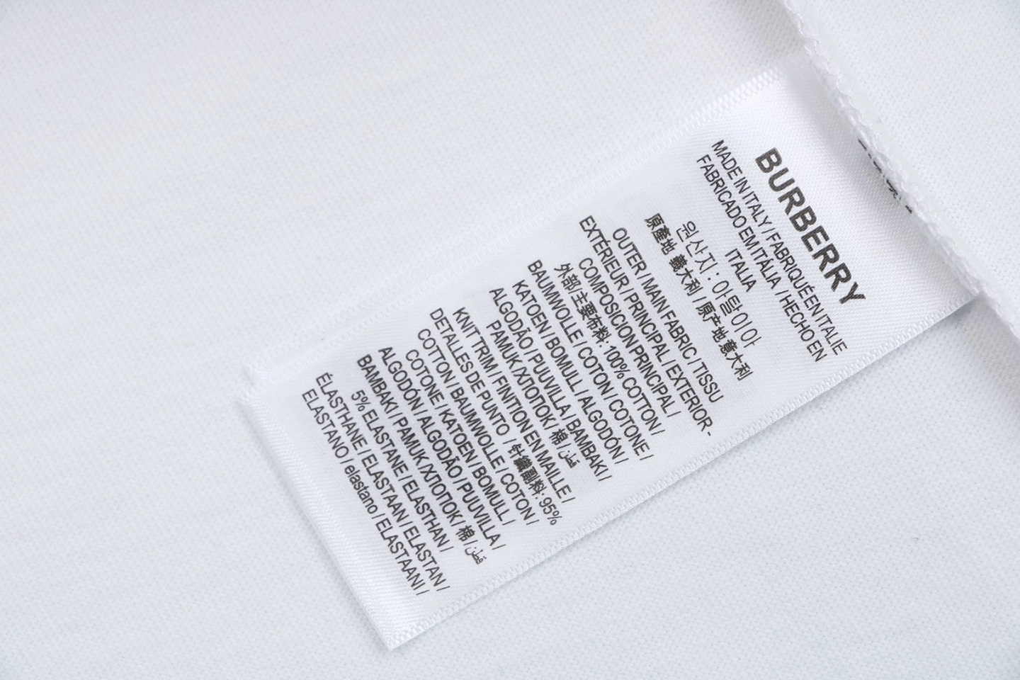 Burberry Check Trim Logo T-Shirt White Wash label