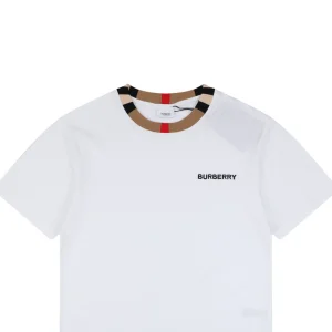 Burberry Check Trim Logo T-Shirt White