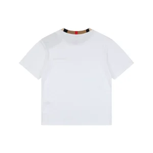 Burberry Check Trim Logo T-Shirt White Back view