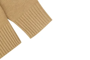 Burberry Equestrian Knight Embroidered Cashmere-Blend Crewneck Sweater Brown Cuff