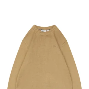 Burberry Equestrian Knight Embroidered Cashmere-Blend Crewneck Sweater Brown