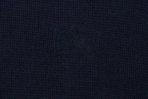 Burberry Equestrian Knight Embroidered Cashmere-Blend Crewneck Sweater Navy Brand