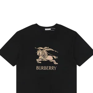 Burberry Gradient Check Equestrian Knight T-Shirt Black