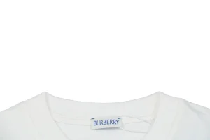 Burberry Gradient Check Equestrian Knight T-Shirt White Collar