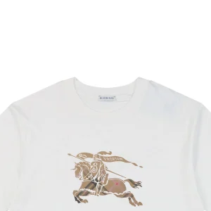 Burberry Gradient Check Equestrian Knight T-Shirt White