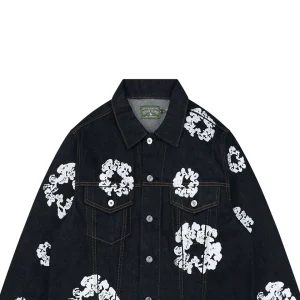 Denim Tears Cotton Wreath Selvedge Denim Jacket Black
