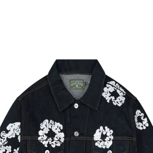 Denim Tears Cotton Wreath Selvedge Denim Jacket Black