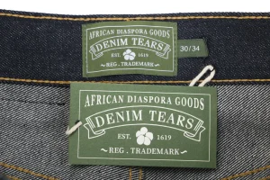 Denim Tears Cotton Wreath Selvedge Denim Jeans Black Brand label