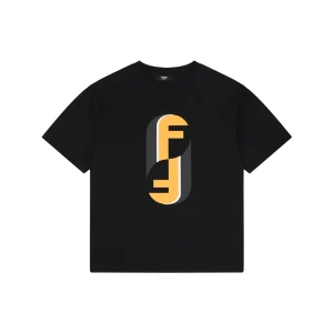 Fendi FF Logo Graphic T-Shirt Black Front view