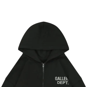 Gallery Dept Vintage Washed Logo Zip-Up Hoodie