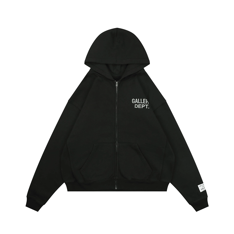 Gallery Dept Vintage Washed Logo Zip-Up Hoodie Front view