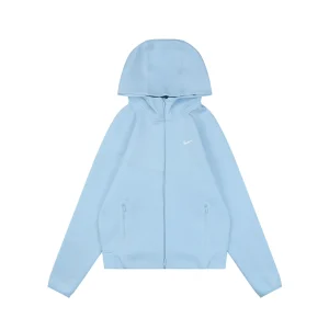 Nike x Nocta Tech Fleece Silicone Logo Zip Hoodie Blue Front view