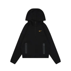 Nike x Nocta Tech Fleece Silicone Logo Zip Hoodie Black Front view