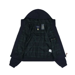 Ralph Lauren Corduroy Embroidered Pony Logo Hooded Jacket Navy Lining