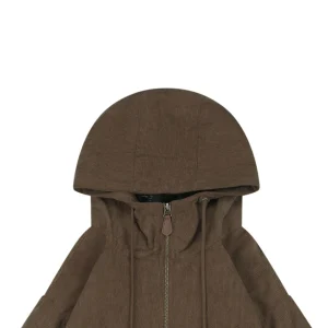 Ralph Lauren Corduroy Embroidered Pony Logo Hooded Jacket Brown