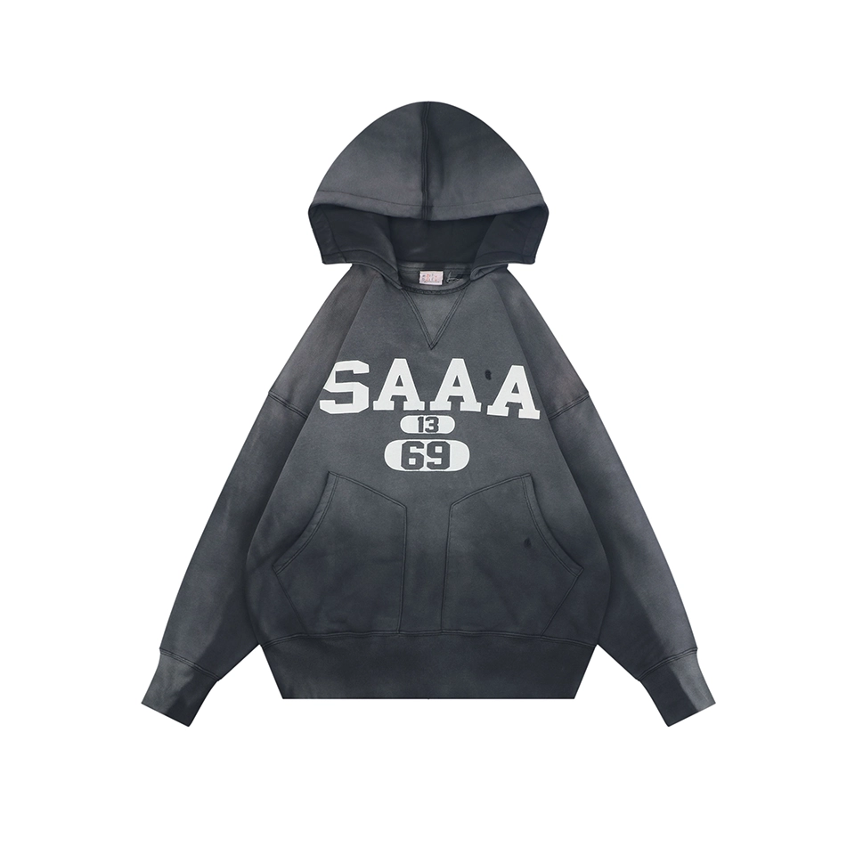 Saint Michael SAAA Vintage Washed Distressed Hoodie Front view