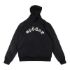Sp5der Black Mesh Logo Hoodie