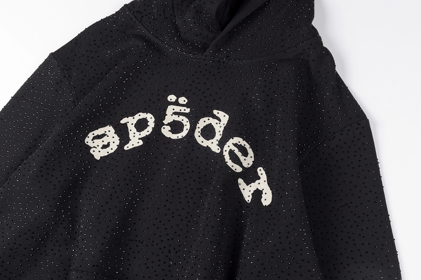 Sp5der Black Mesh Logo Hoodie5