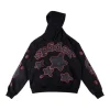 Sp5der Black Red Outline Star Graphic Hoodie