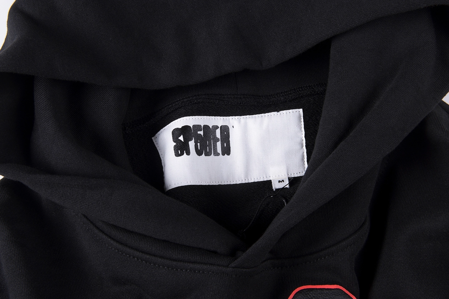 Sp5der Black Red Outline Star Graphic Hoodie8