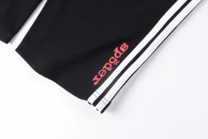 Sp5der Black White Stripe Red Logo Track Pants6