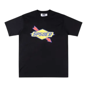 Sp5der Black Yellow & Red Bolt Logo T-Shirt Front view