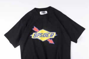 Sp5der Black Yellow & Red Bolt Logo T-Shirt3