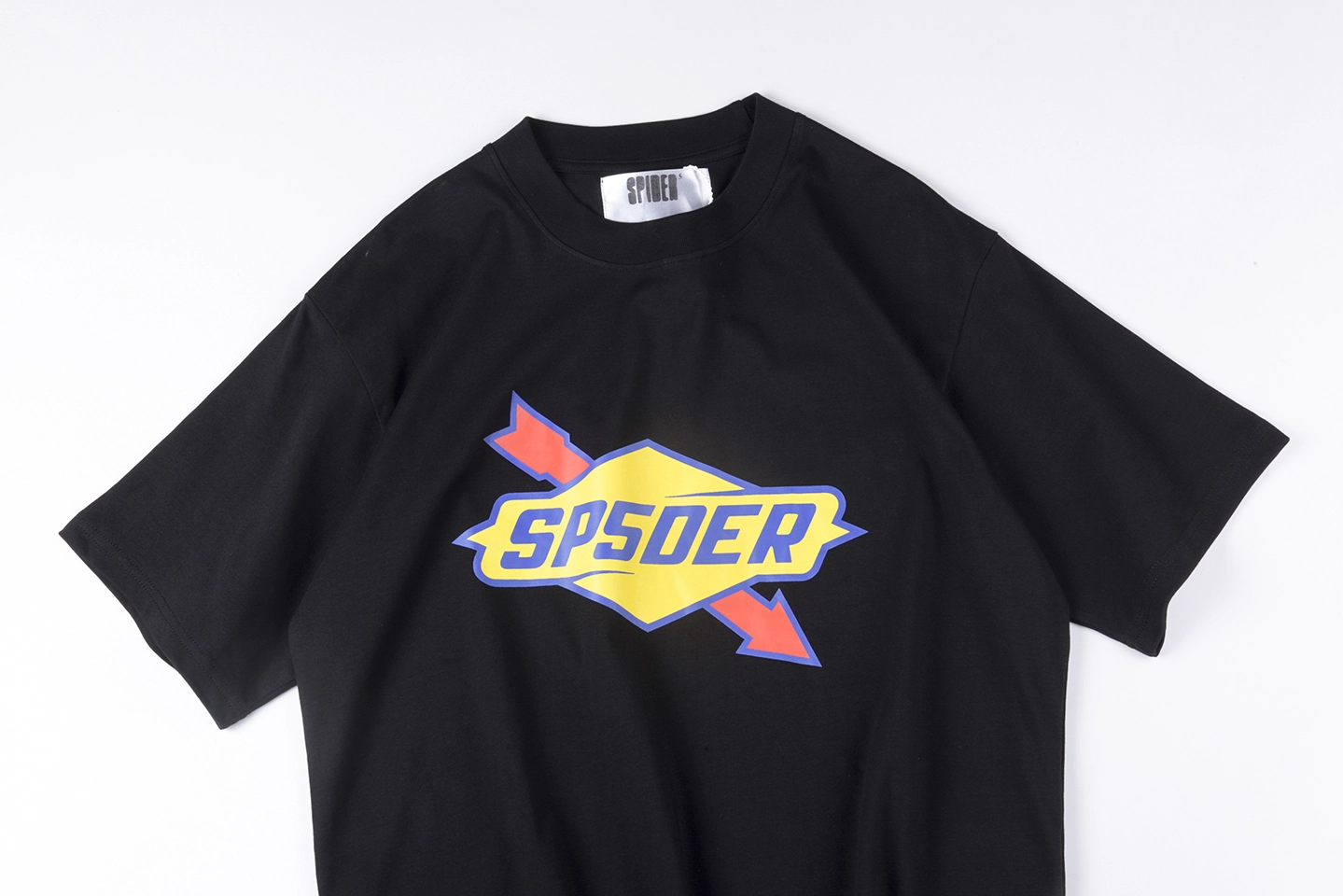 Sp5der Black Yellow & Red Bolt Logo T-Shirt3