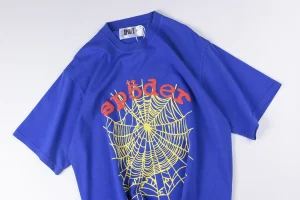 Sp5der Blue Red & Yellow Web Graphic T-Shirt5