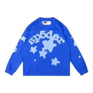 Sp5der Blue Star Logo Shirt Front view